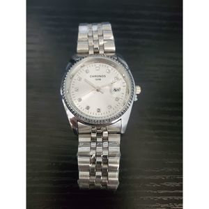 🔥 NEW IN BOX Chronos Men's Diamond Quartz Watch (white dial)